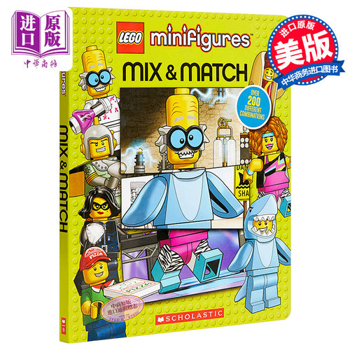 现货 学乐 乐高拼接书 LEGO Minifigures Mix Match 儿童玩具书 英文原版【中商原版】