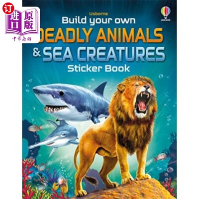 海外直订古英语 Build Your Own Deadly Animals and Sea Creatures ... 建立自己的致命动物和海洋生物贴纸书