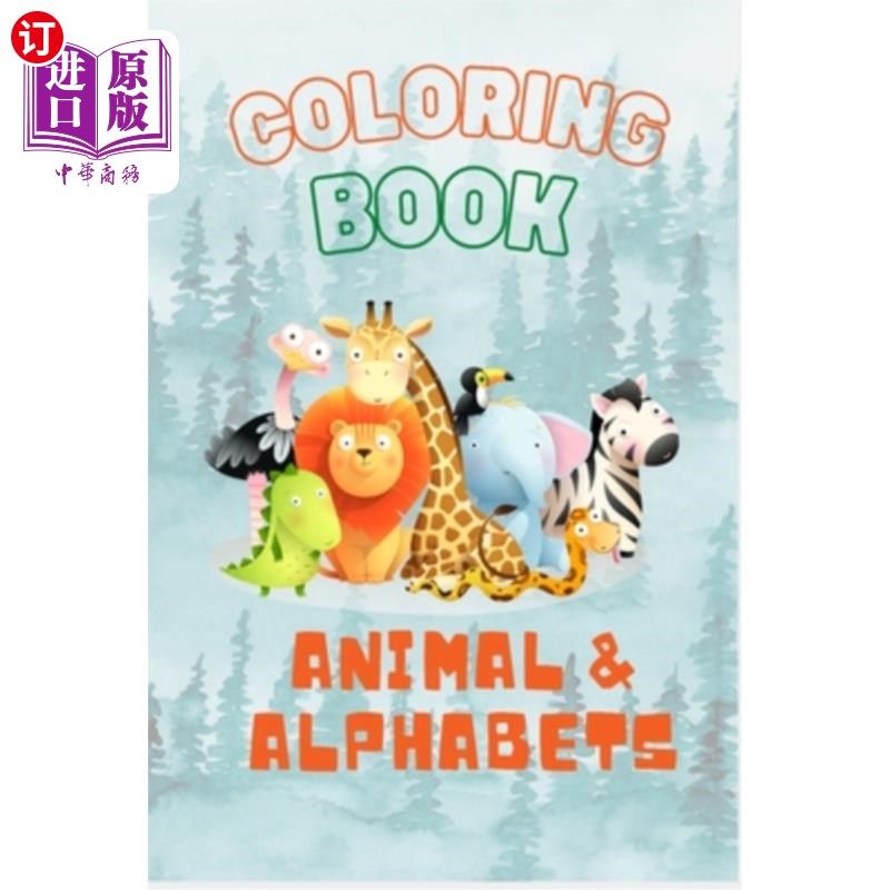 海外直订Coloring Book for Kids-Animal & Alphabets 儿童填色书-动物和字母