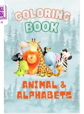 海外直订Coloring Book for Kids-Animal & Alphabets 儿童填色书-动物和字母