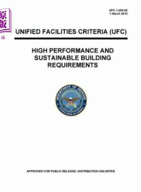海外直订UFC 1-200-02 High Performance and Sustainable Building Requirements UFC 1-200-02高性能和可持续建筑要求