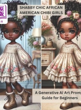 海外直订Shabby Chic African-American Chibi Girls A Generative AI Art Prompt Guide for Be 寒酸别致的非洲裔赤壁女孩生