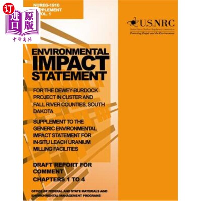 海外直订Environmental Impact Statement for the Dewey-Burdock Project in Custer and Fall  南达科他州卡斯特和福尔河国