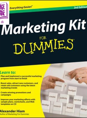 现货 营销学提要 Marketing Kit For Dummies 3Rd Edition Alexander Hiam 英文原版 中商原版 Wiley【中商原版】