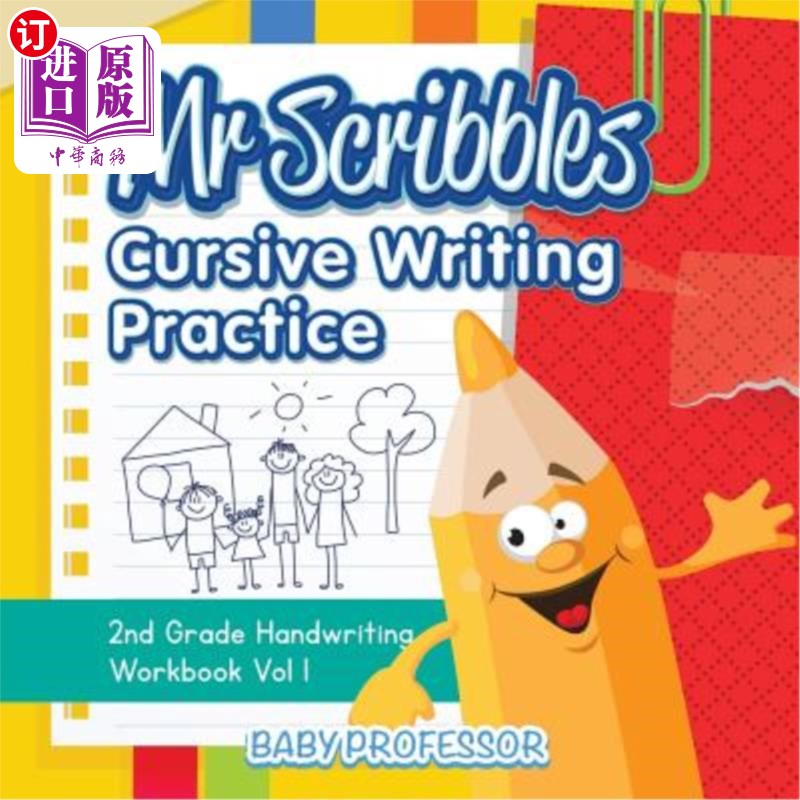 海外直订Mr Scribbles - Cursive Writing Practice 2nd Grade Handwriting Workbook Vol 1 Mr Scribbles-草