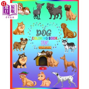 Children 海外直订Dog For Book 儿童用狗着色书 Coloring