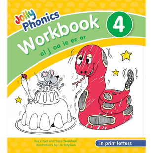 Jolly Phonics Workbook 4 快乐自然拼读练习册4 印刷体 美式英语 【中商原版】