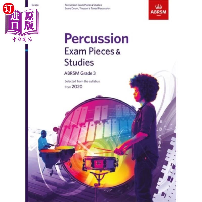 海外直订Percussion Exam Pieces & Studies, ABRSM Grade 3 英国皇家音乐学院打击乐考试作品与研究3级