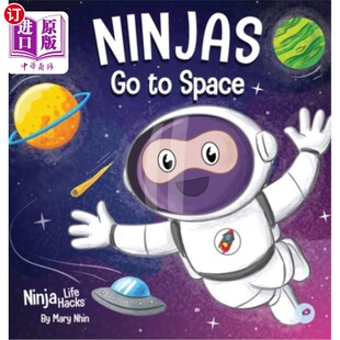 Space 押韵儿童 一本关于太空探索 Book About Rhyming 忍者去太空 海外直订Ninjas Children Exploration