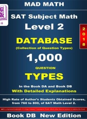 海外直订2018 SAT Subject Math Level 2 Book DB 2018 SAT科目数学二级图书数据库