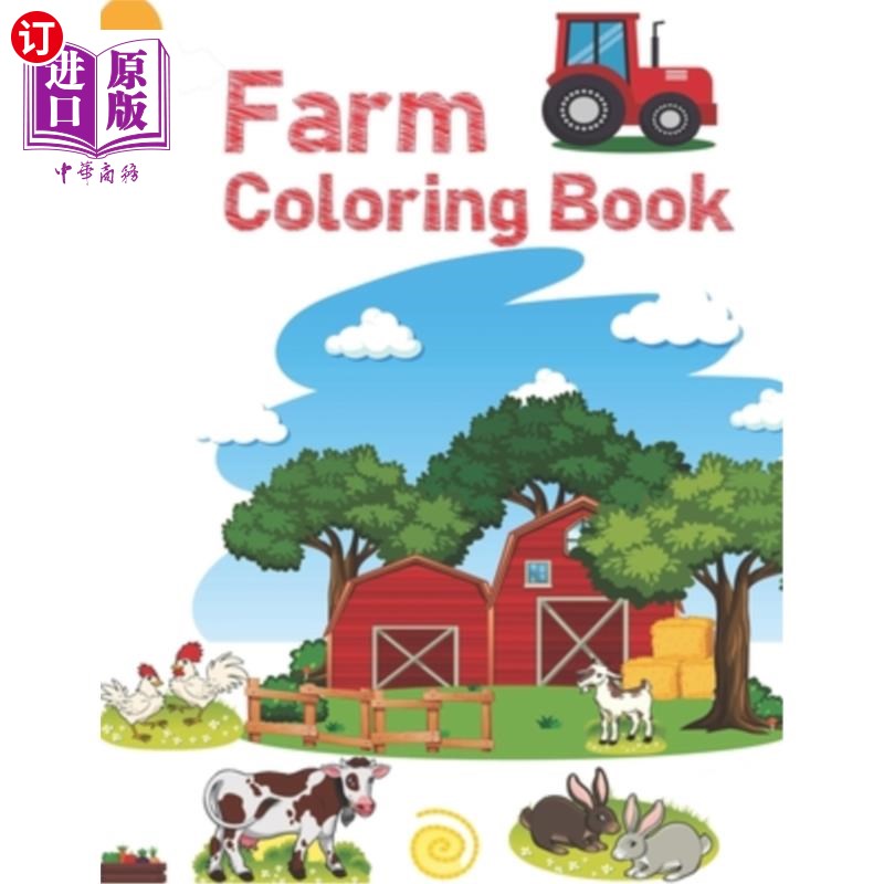 海外直订Farm Coloring Book: Simple Pictures like Farmyard Animals, Farm & More to Learn  农场着色书：简单的图片像农