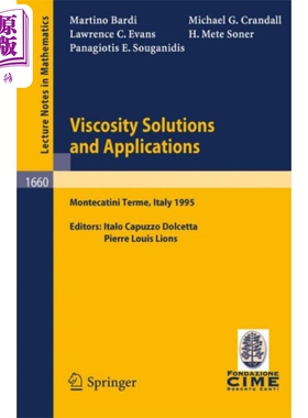 现货 粘度解决方案和应用:在国际数学中心第二届会议上的演讲在Montecatini举行 英文原版 Michael Crandall【中商原版】