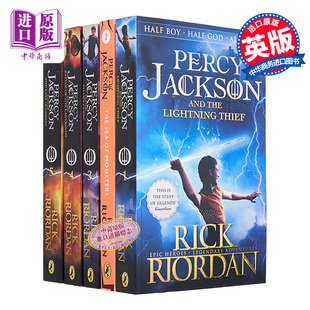 雷克莱 5册套装 魔兽之海 小说 英文原版 神火之盗 Percy Books Jackson波西杰克逊系列 Collection Jackson 巨神之咒