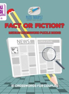 海外直订Fact or Fiction? Medium Crossword Puzzle Books 81 Crosswords for Couples 事实还是虚构?中等填字游戏书籍81对