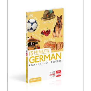 15-Minute German DK 15分钟学德语 英文原版进口图书 德文语言学习 单词词汇语法书教辅【中商原版】