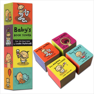 一毛小孩生活习惯书塔 Baby Book Tower 手掌书 Leslie Patricelli行为习惯培养 纸板书 0~3岁 英文原版 一根毛【中商原版】
