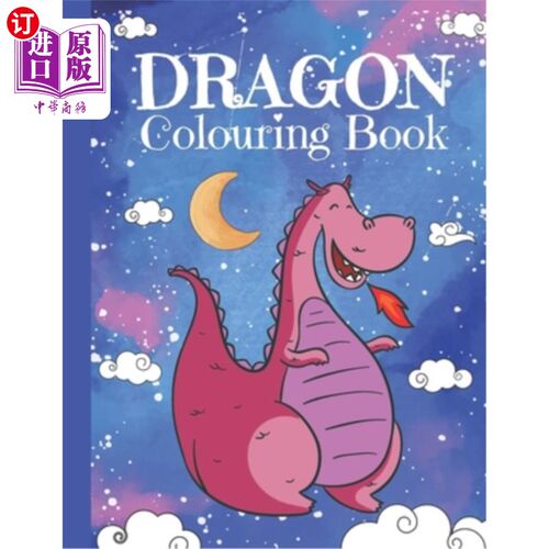 海外直订Dragon Colouring Book 龙色彩的书