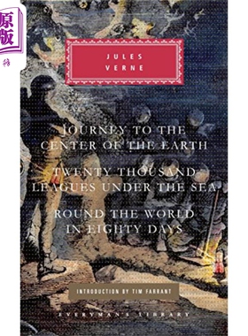预售 地心游记 海底两万里和八十天环游世界 Everymans Library Journey to the Center of the Earth 英文原版 Verne【中商原版】