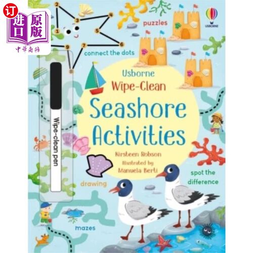 海外直订古英语 Wipe-Clean Seashore Activities 清洁海岸活动