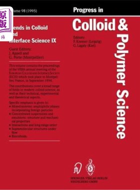 海外直订Trends in Colloid and Interface Science IX 胶体与界面科学的发展趋势