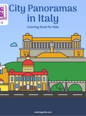 海外直订City Panoramas in Italy Coloring Book for Kids 意大利城市全景儿童图画书