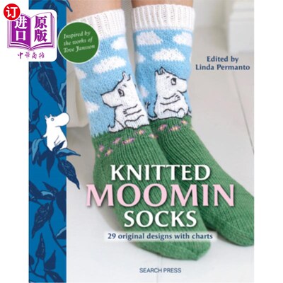 海外直订Knitted Moomin Socks: 29 Original Designs with Charts 姆明针织袜：29个原创设计与图表