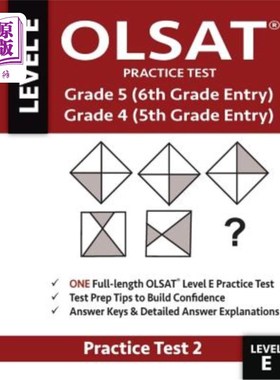 海外直订Olsat Practice Test Grade 5 (6th Grade Entry) & Grade 4 (5th Grade Entry)-Test:  OLSAT实践测试5