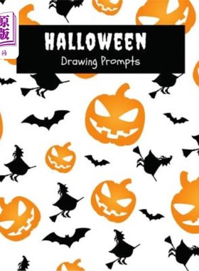 海外直订Halloween Drawing Prompts 万圣节绘图提示