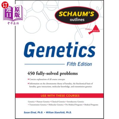 海外直订医药图书Schaum's Outline of Genetics, Fifth Edition 肖姆遗传学大纲，第五版