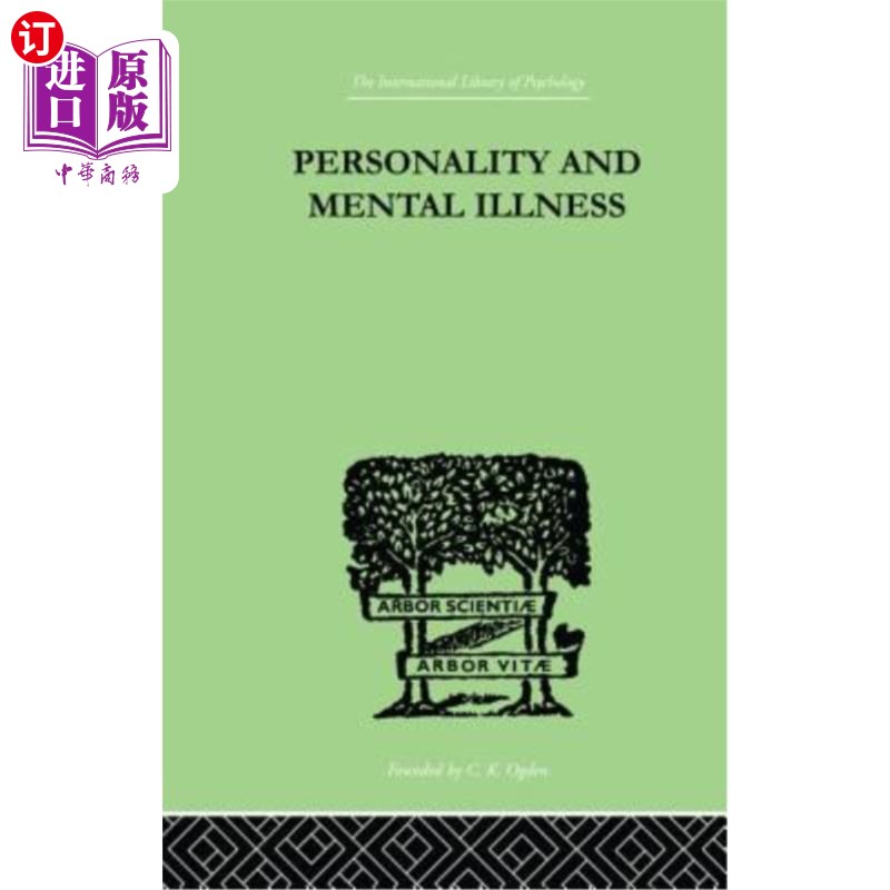 海外直订Personality and Mental Illness: An Essay in Psychiatric Diagnosis 人格与精神疾病：精神病学诊断中的一篇论文