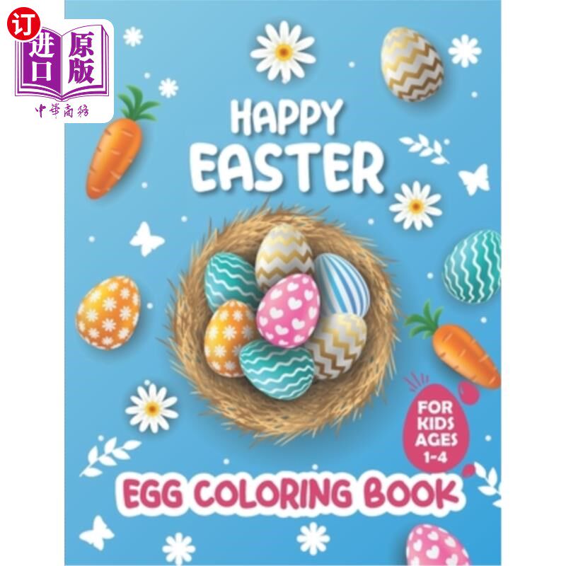 【中商海外直订】happy easter egg coloring book for kids ages 1-4