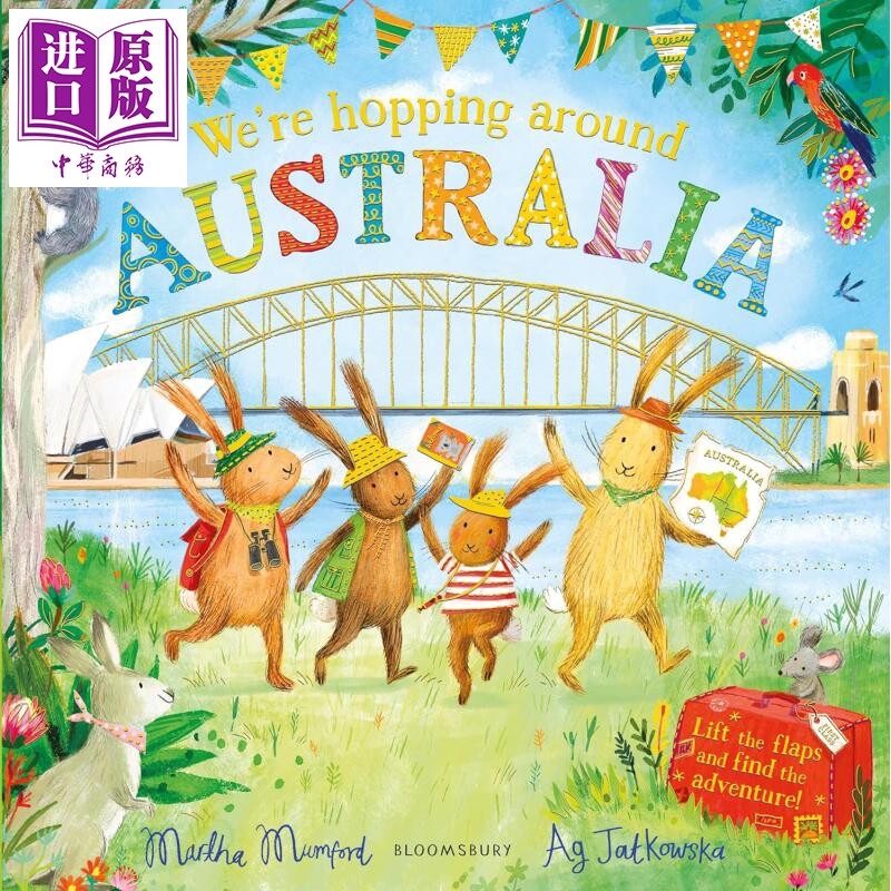 小兔兔一族 澳大利亚之旅 We're Hopping Around Australia A Lift-the-Flap Adventure 英文原版 儿童绘本故事书【中商原版?