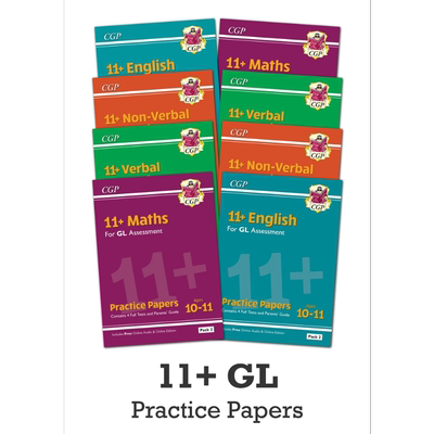 英国CGP原版 11+ GL Complete Practice Paper 小学逻辑推理英语数学练习测试卷套装8册 含答案 私立中学入学考试【中商原版?
