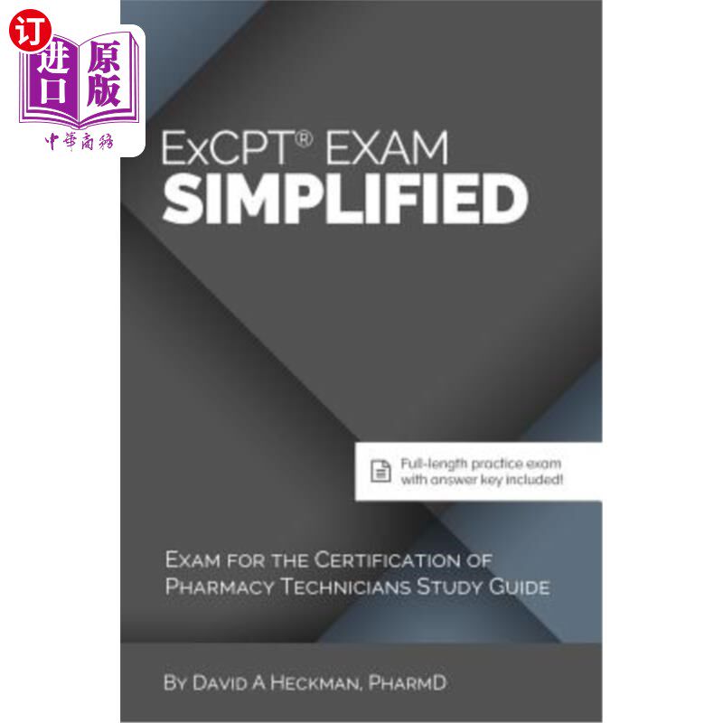 海外直订医药图书ExCPT Exam Simplified: Exam for the Certification of Pharmacy Technicians Study  ExCPT考试简化：药