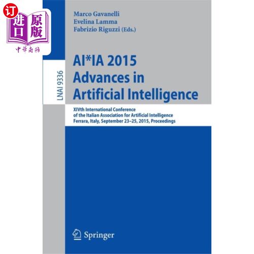 海外直订AI*IA 2015 Advances in Artificial Intelligence AI*IA 2015人工智能进展