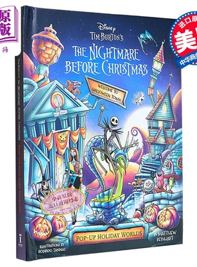 蒂姆波顿圣诞夜惊魂立体书 假日世界 迪士尼动画电影周边英文原版 The Nightmare Before Christmas Holiday Worlds