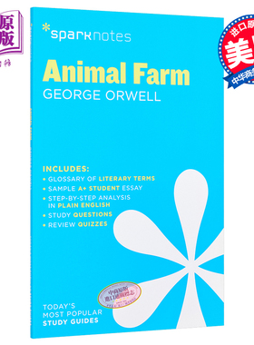 【中商原版】文学导读系列：动物农场 英文原版 解读经典文学著作 Animal Farm by George Orwell SparkNotes