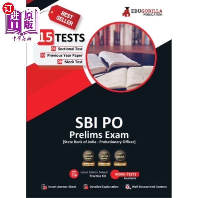 海外直订SBI PO Prelims Exam 2023: Probationary Officer (English Edition) - 8 Mock Tests  SBI PO预备考试