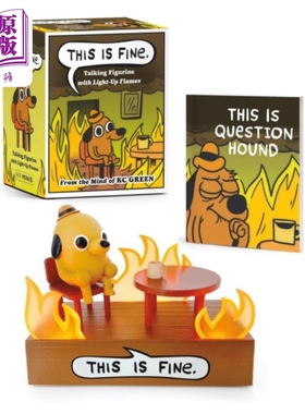 问题猎犬 有声迷你摆件 英文原版 This is Fine Talking Figurine with Light and Sound! KC Green 礼品 礼物 上班情绪稳定神器