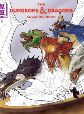 龙与地下城 涂色书 80个冒险的线条画 The Dungeons & Dragons Coloring Book 英文原版 D&D 填色书【中商原版】