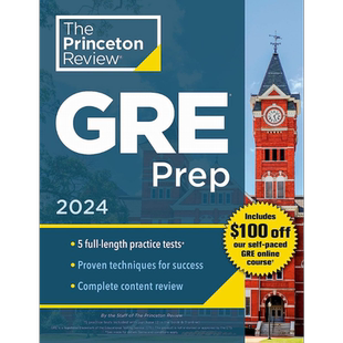 普林斯顿复习GRE考试备考2024: 5个练习测试+复习与技巧+在线功能Princeton Review GRE Prep: 5 Practice Tests【中商原版】