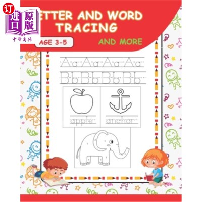 海外直订Letter and Word Tracing and More: Preschool handwriting & coloring book with Sig 字母和单词追踪及其他：学龄