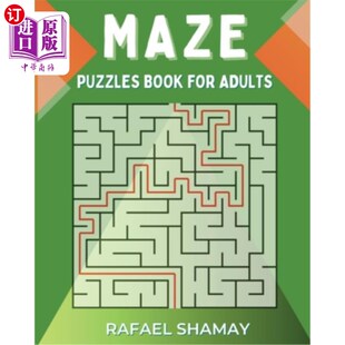 海外直订Maze Puzzle Book for Adults: Easy to Hard Puzzles with Full Solutions 迷宫拼图书为成人：容易到困难的谜题与