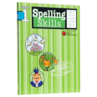 Flash Kids拼读技巧1年级 英文原版Spelling Skills Grade1练习册 美国教材教辅工具书Harcourt Family Learning 家庭英文学?