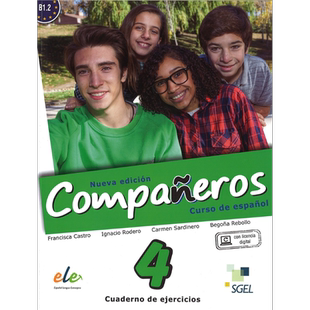 现货 西班牙青少年教材 新版Companeros 4 学生练习册 B1.2 西班牙文原版 Cuaderno de ejercicios Nueva Edicion【中商原版】