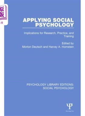 海外直订Applying Social Psychology 应用社会心理学