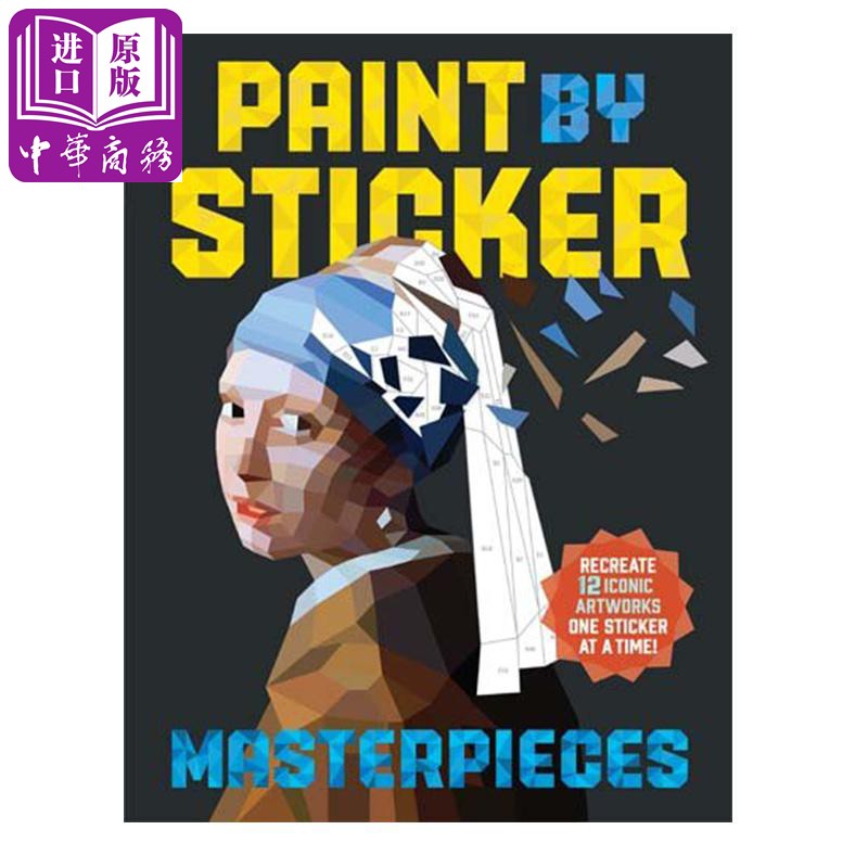 Paint by Sticker Masterpieces 英文原版 贴图画册：大师作品 手工益智玩具 【中商原版】