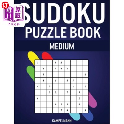 海外直订Sudoku Puzzle Book Medium: 300 Medium Difficulty Sudokus with Solutions 数独游戏:300个中等难度的数独游戏