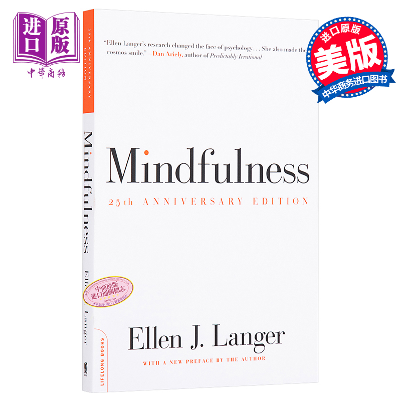 现货【中商原版】专念：积极心理学的力量（第25版）英文原版 Mindfulness Ellen Langer Da Capo Press积极心理学