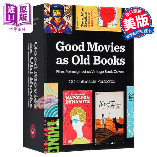 好电影旧书 100 张可收藏明信片 Good Movies as Old Books 英文原版 Matt Stevens 艺术明信片 影视画册【中商原版】